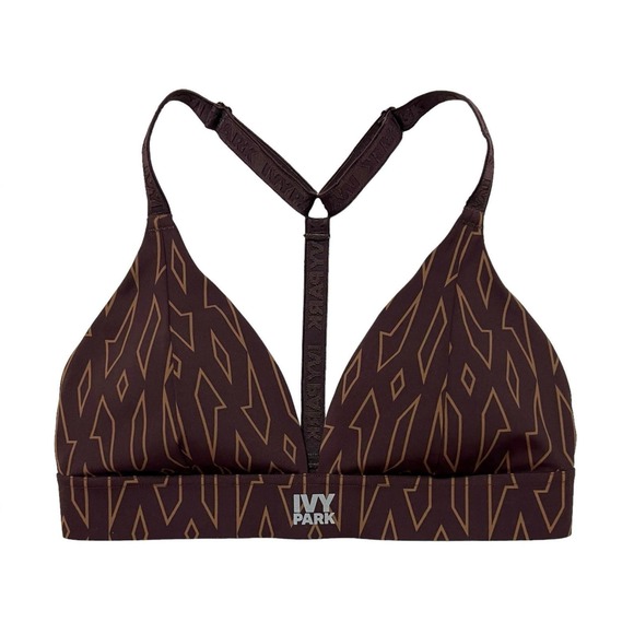 Adidas x Ivy Park Low-Support Triangle Bra Wild Brown/Night Red Size S - Picture 1 of 5